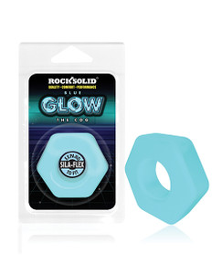 Doc Johnson Rock Solid Glow In The Dark The Cog Cock Ring - Blue