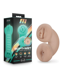 Blush M For Men Soft And Wet Double Trouble Glow In The Dark Masturbator Stroker - Ivory