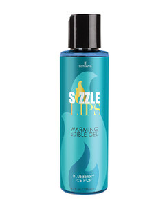 Sensuva Sizzle Lips Oral Sex Warming Gel - 4.2 Oz Bottle Blueberry Ice Pop