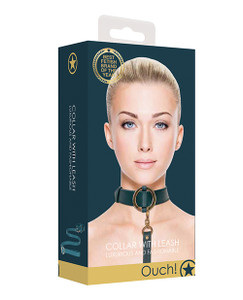 Shots Ouch Halo Collar With Leash - Green