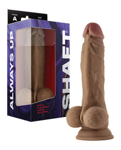Shaft Model A Flexskin Liquid Silicone 8.5" Dong With Balls - Oak