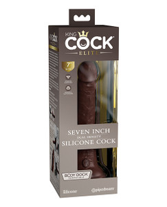 Pipedream King Cock Elite 7" Dual Density Silicone Cock - Brown Pipedream King Cock Elite 7" Dual Density Silicone Cock - Brown
