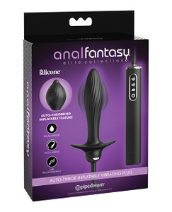 Pipedream Anal Fantasy Elite Collection Auto Throb Inflatable Vibrating Plug - Black