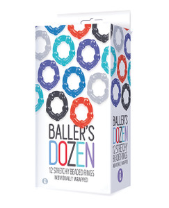 The 9'S Baller'S Dozen Beaded 12Pc Cockring Set - Asst. Colors