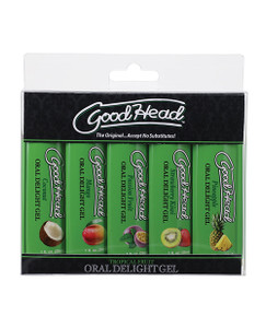 Doc Johnson Goodhead Tropical Fruits Oral Delight Gel - Asst. Flavors Pack Of 5