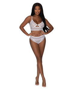 Modern Romance Bralette & Cheeky Hipster White L/Xl