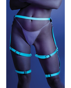 Glow Buckle Up Glow In The Dark Leg Harness Light Blue O/S