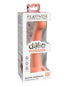 Pipedream Dillio Platinum 6" Secret Explorer Silicone Dildo - Peach