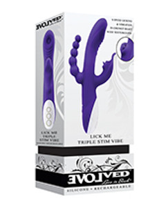 Evolved Lick Me Triple Stim Vibe - Purple Evolved Lick Me Triple Stim Vibe - Purple