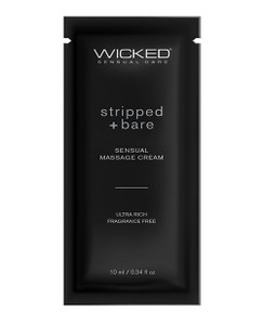 Wicked Sensual Care Stripped & Bare Unscented Massage Cream - .34 Oz