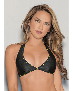 Glow Stones Black Light Dancewear Tri Bra Black O/S Glow Stones Black Light Dancewear Tri Bra Black O/S
