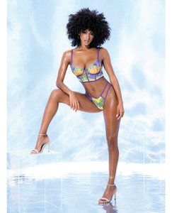 Embroidered Bralette & Strappy Panty Tuscany Yellow L/Xl