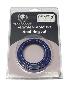 Spartacus Seamless Stainless Steel C-Ring - Blue Pack Of 3