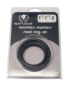 Spartacus Seamless Stainless Steel C-Ring - Black Pack Of 3