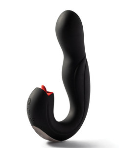 Joi Pro Rotating Head G-Spot Vibrator & Clit Licker With Remote - Black