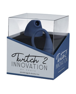 Shots Twitch 2 Vibrator With Remote Control Vibrating Egg - Blue Grey