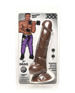 Curve Toys Fantasy Jock Weightlifting Wesley 7" Dildo With Balls - Dark