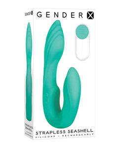 Gender X Strapless Strap On Seashell - Teal