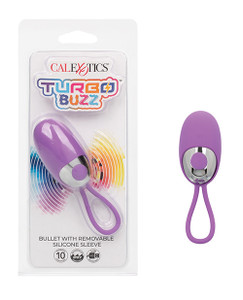 Turbo Buzz Bullet Stimulator With Removable Silicone Sleeve - Purple