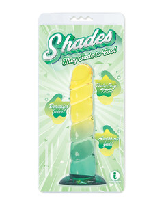 Shades Jelly Swirl TPR Gradient Dong Small - YelloWith Mint