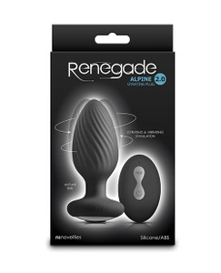 Renegade Alpine 2.0 Gyrating & Vibrating Butt Plug With Remote - Black