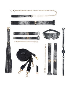 Shots Ouch! Florence Collection Bondage Kit With Bag - Black