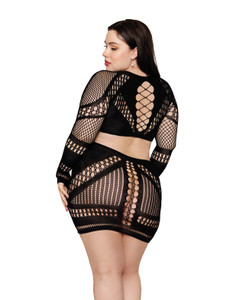 Seamless Chemise With Gold Ring Detail - Black QN