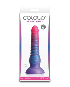 Colours Stacked 6" Dildo - Pink/Blue