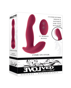 Evolved Come On Over Stimulator With Remote Control - Burgundy