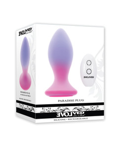 Evolved Paradise Plug Butt Plug With Remote Control - Pink/Purple