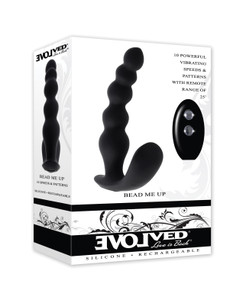 Evolved Bead Me Up Curved Anal Vibrator With Remote Control - Black