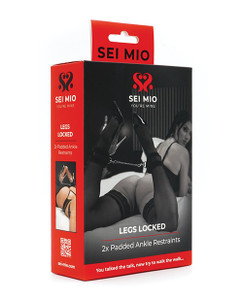 Sei Mio Legs Locked Padded Ankle Restraints - Black