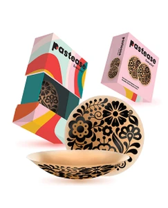 Pastease HALOS Silicone Floral Nipple Covers With Travel Box - Nude D+ Cup 10 or More Uses
