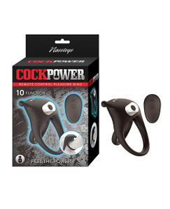 Cock Power Remote Control Pleasure Ring - Black