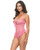 Aubrielle Diamond Mesh Underwire Teddy - Pink LG