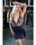 Davina V-Plunge Embroidered Babydoll With Double Ring Charm - Navy XL