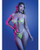 Mind Control UV Reactive Lace and Mesh Underwire Bra & Thong - Neon Green L/XL