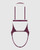 Yasmine Shimmer Mesh Slit Cup, Backless Teddy & Bralette Set - Burgundy LG