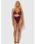 Yasmine Shimmer Mesh Slit Cup, Backless Teddy & Bralette Set - Burgundy XL