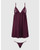 Yasmine Shimmer Mesh O-Ring Slit Cup Babydoll & G-String Set - Burgundy SM