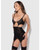 Snake Velvet-Burnout Mesh Chemise & G-String Set - Black MD