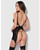 Snake Velvet-Burnout Mesh Chemise & G-String Set - Black MD