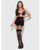 Snake Velvet-Burnout Mesh Chemise & G-String Set - Black MD