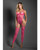 Sheer Next To You Crotchless Geometric Fishnet Teddy Bodystocking - Neon Pink O/S