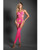 Sheer Sweet Revelation Halter Bodystocking w/G-String 2 pc Set - Neon Pink O/S