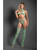 Sheer Heart Of Glass Lace Knit Halter Top w/G-String & Gartered Stockings 3 pc Set - Mint O/S