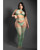 Sheer Heart Of Glass Lace Knit Halter Top w/G-String & Gartered Stockings 3 pc Set - Mint QN