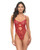 Mariah Embroidered Mesh Underwire Teddy - Burgundy XL