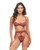 Arielle Lace Unlined Underwire 2 pc Set w/Ring Detail - Burgundy L/XL