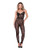 Chantilly Stretch Lace Sleeveless Catsuit w/Satin Trim Black SM